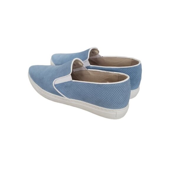 Boemos Italy blue perforated suede slip on platform sneakers sz 6 - Picture 2 of 10